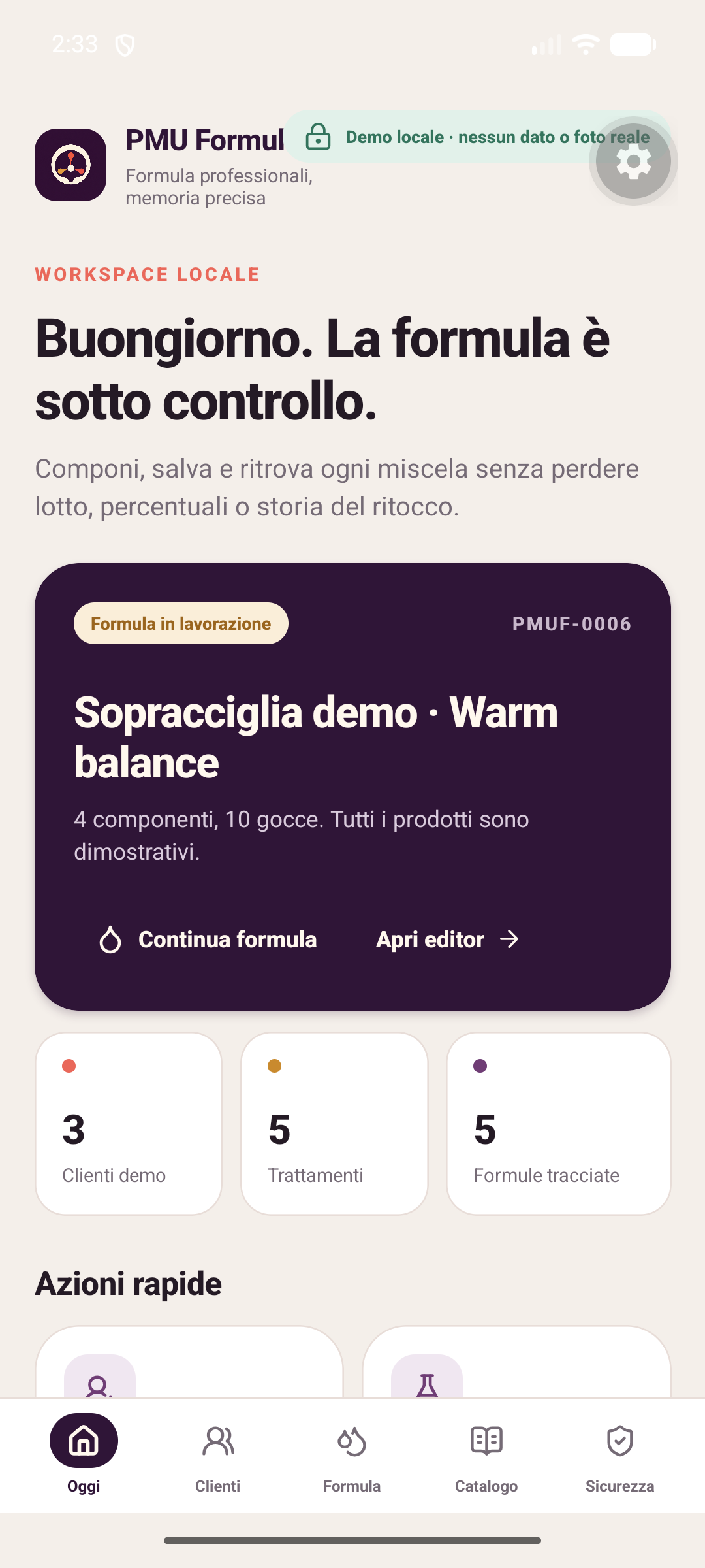 Anteprima dell'app PMULoop per formule e prodotti PMU
